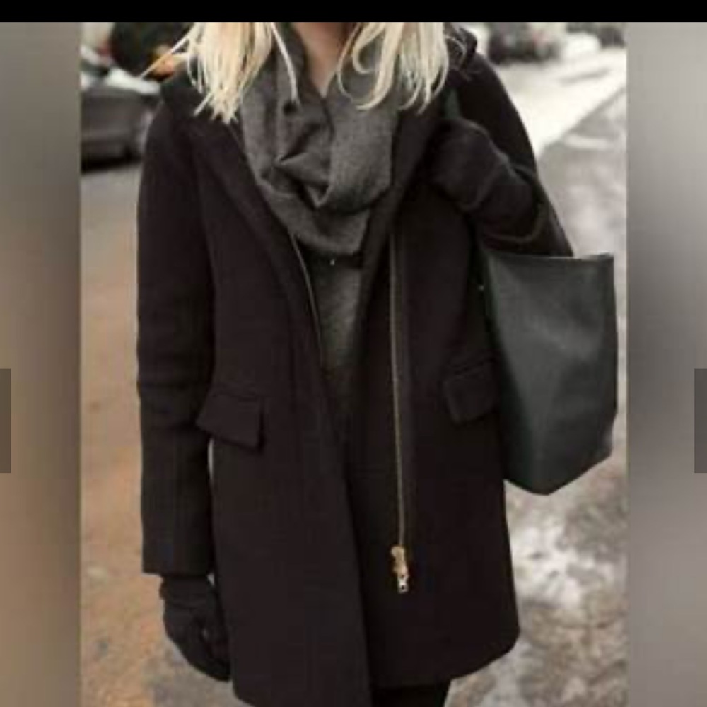 J Crew Stadium cloth Nello Gori funnel neck coat